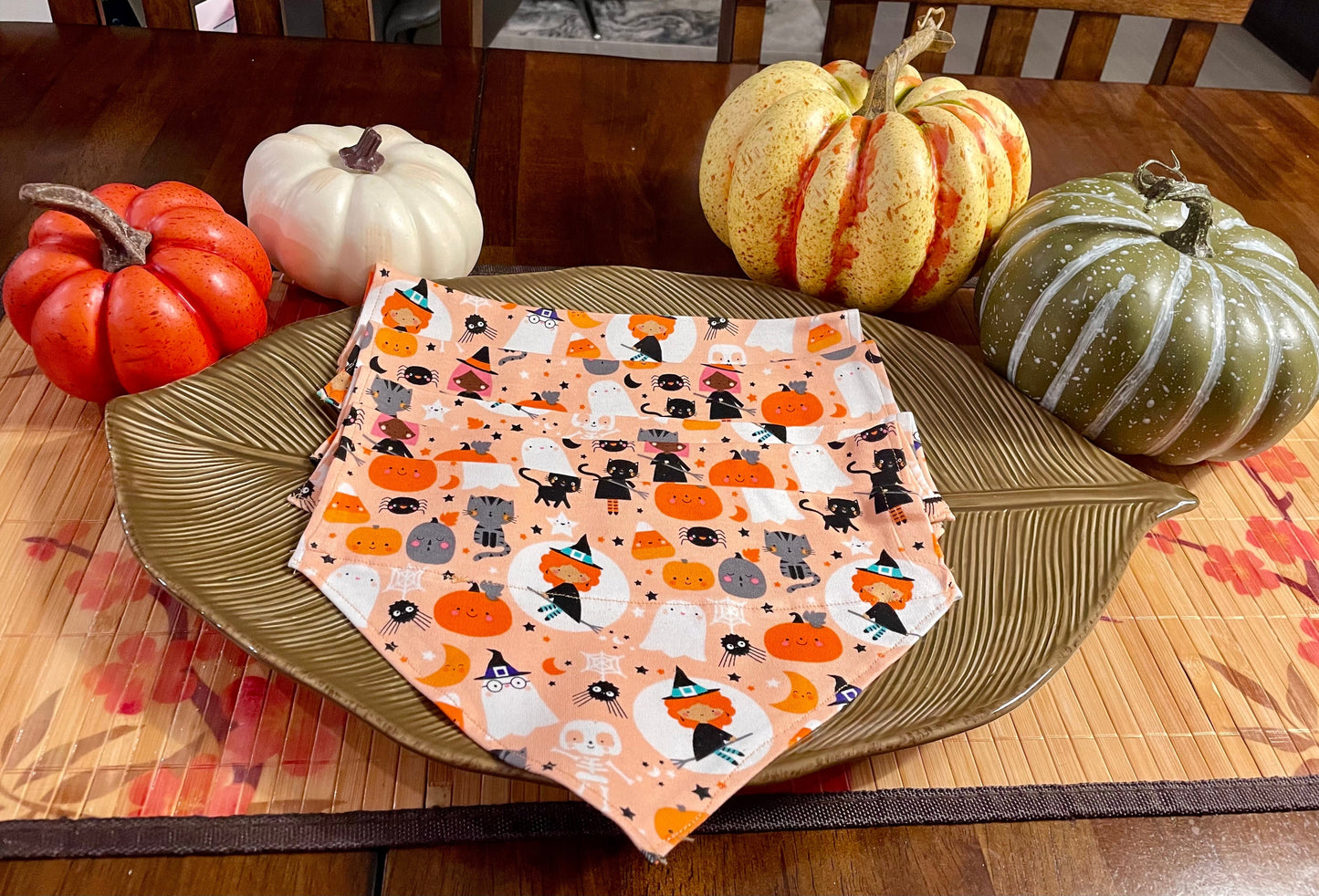 Peach Halloween Bandana