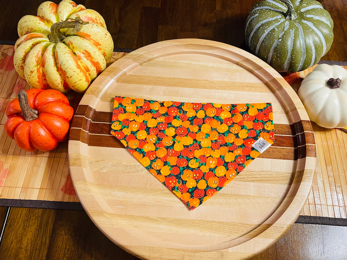 Vintage Mini Pumpkin Print Bandana