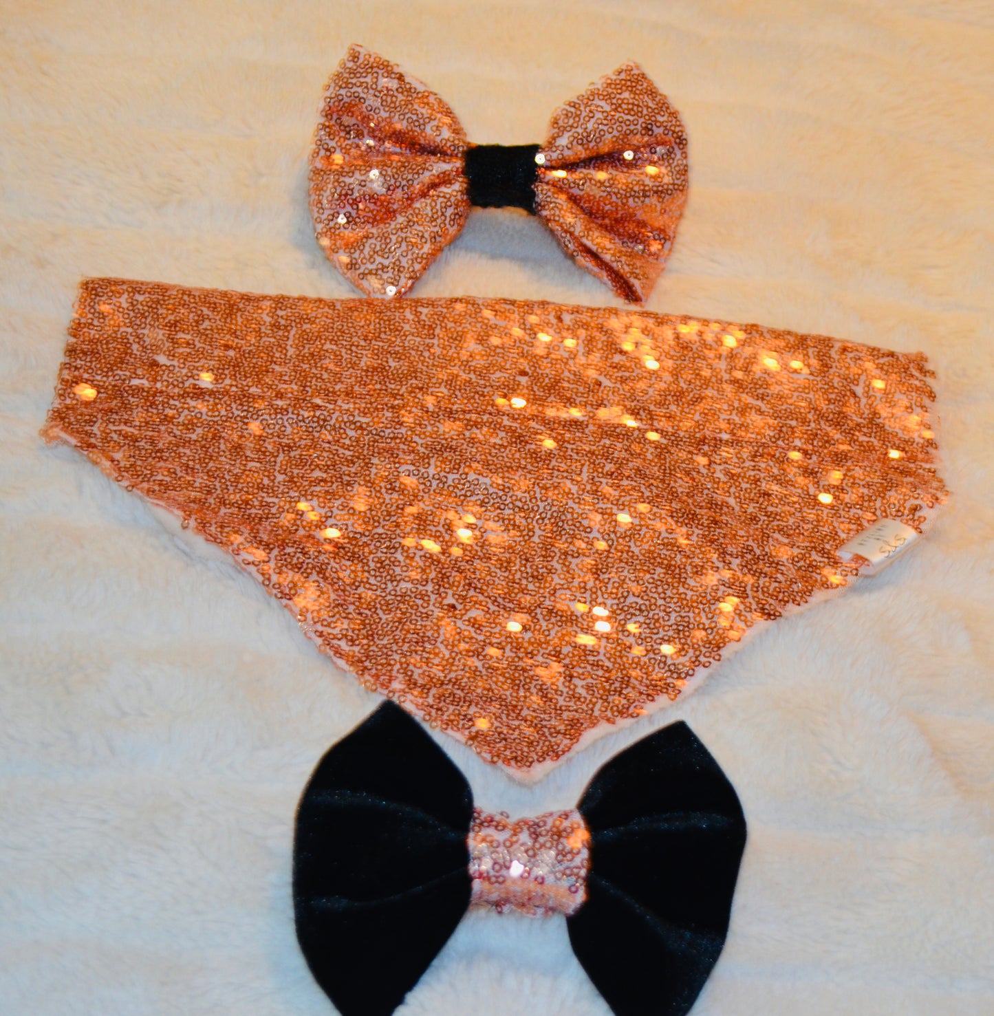 Rose Gold Sequin Bow Tie