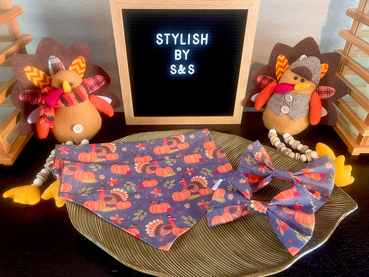 Turkey Pumpkin Bow Tie