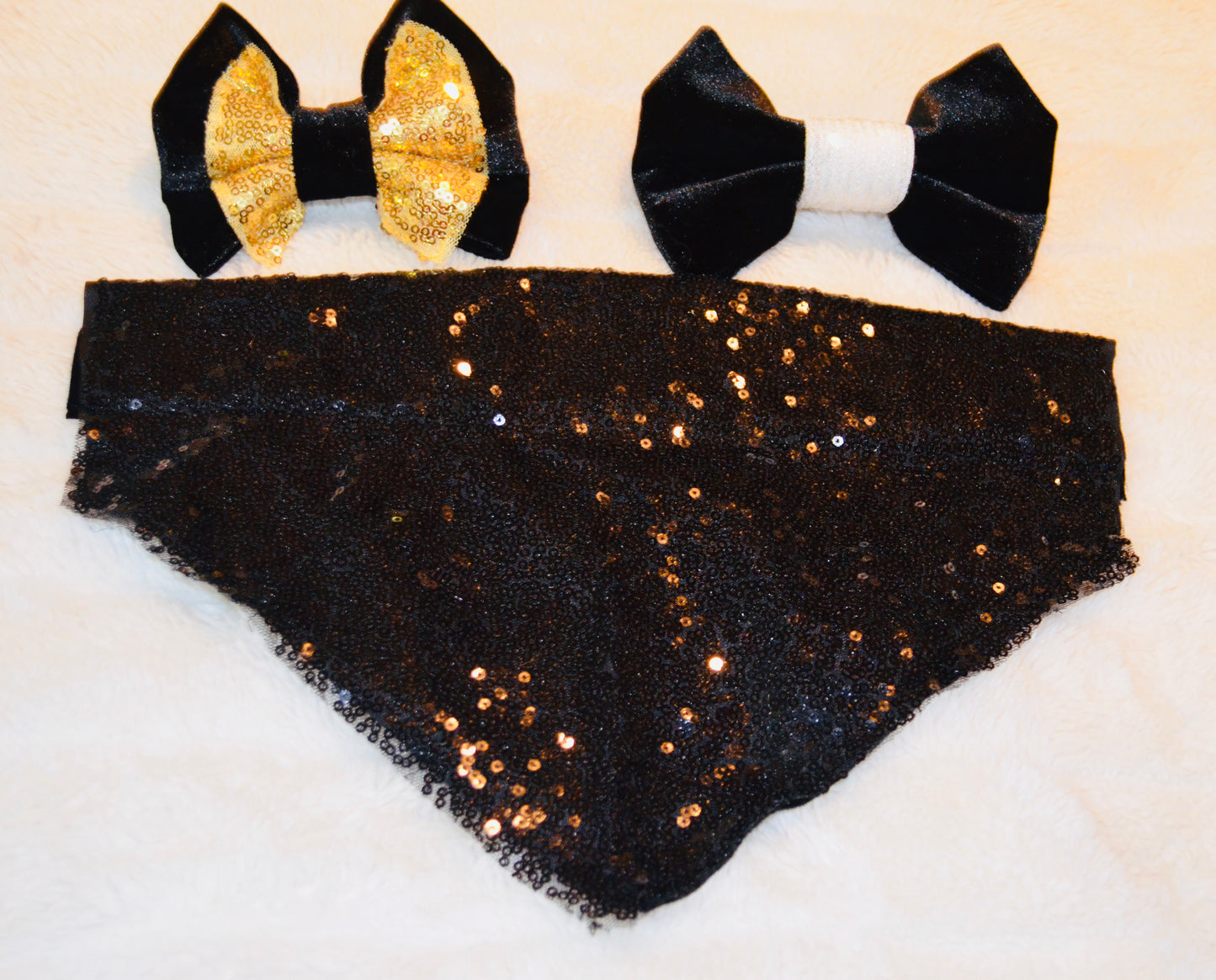 Black Sequin Bandana