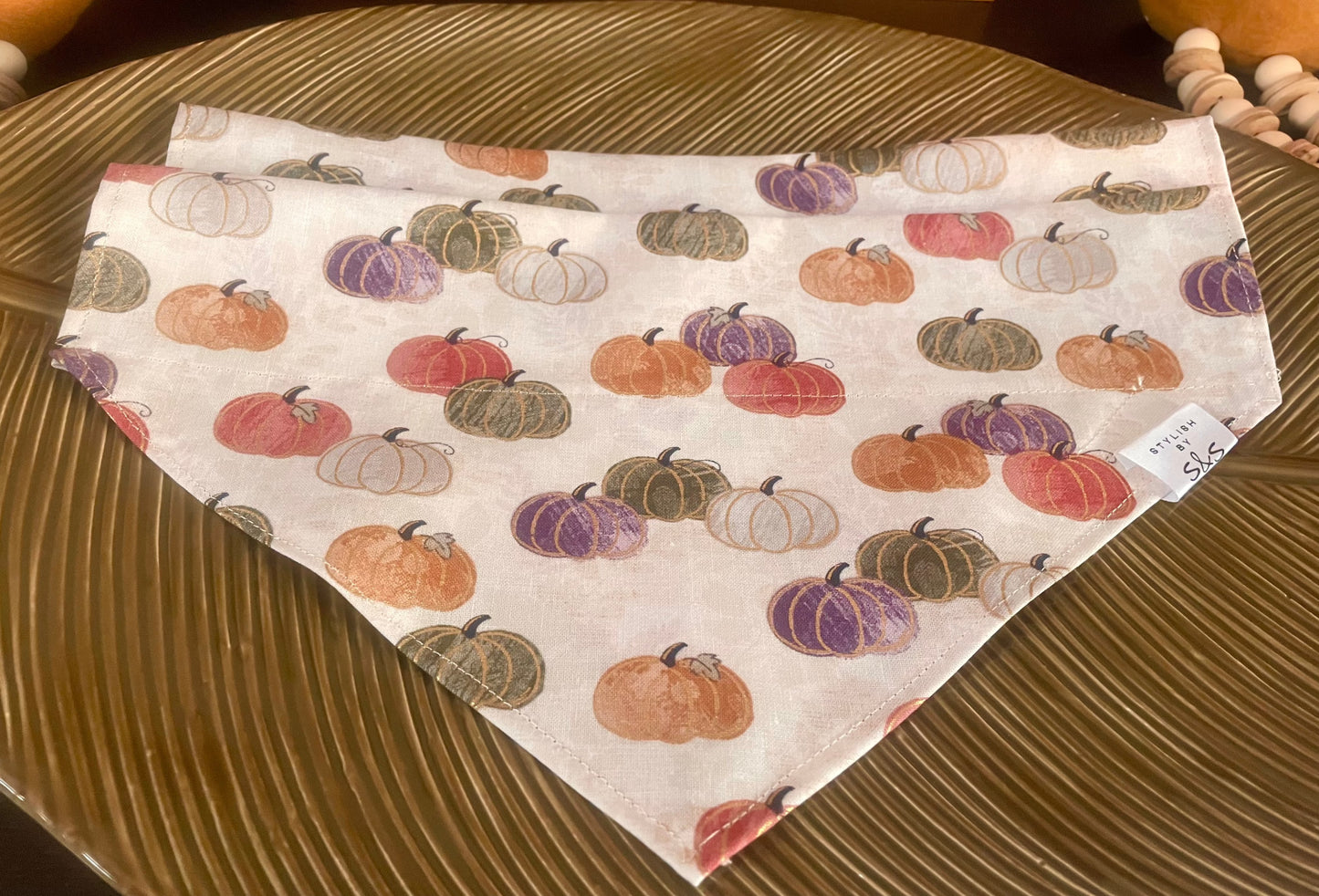 Cream Metallic Pumpkin Bandana