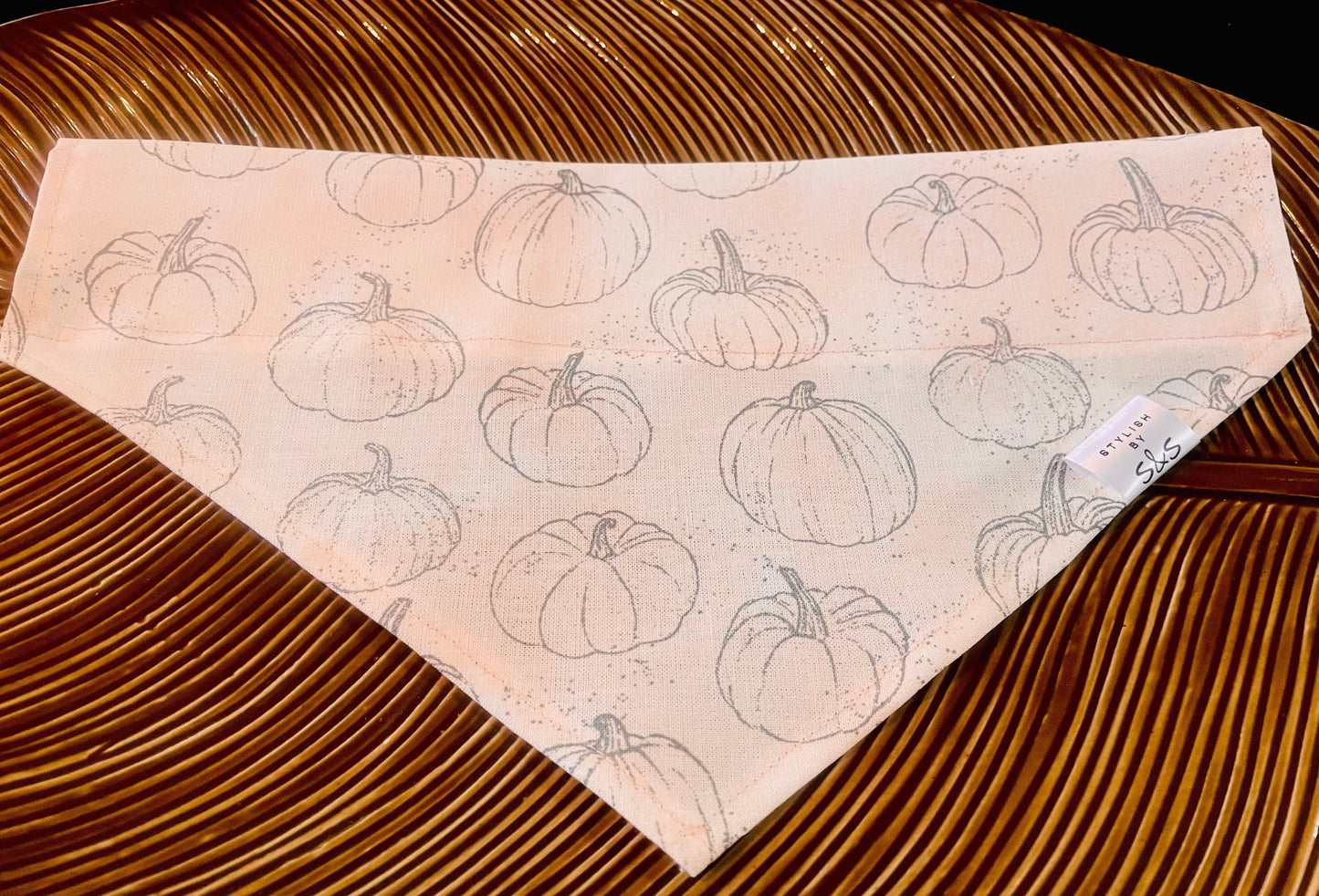 White Pumpkin Stencil Bandana